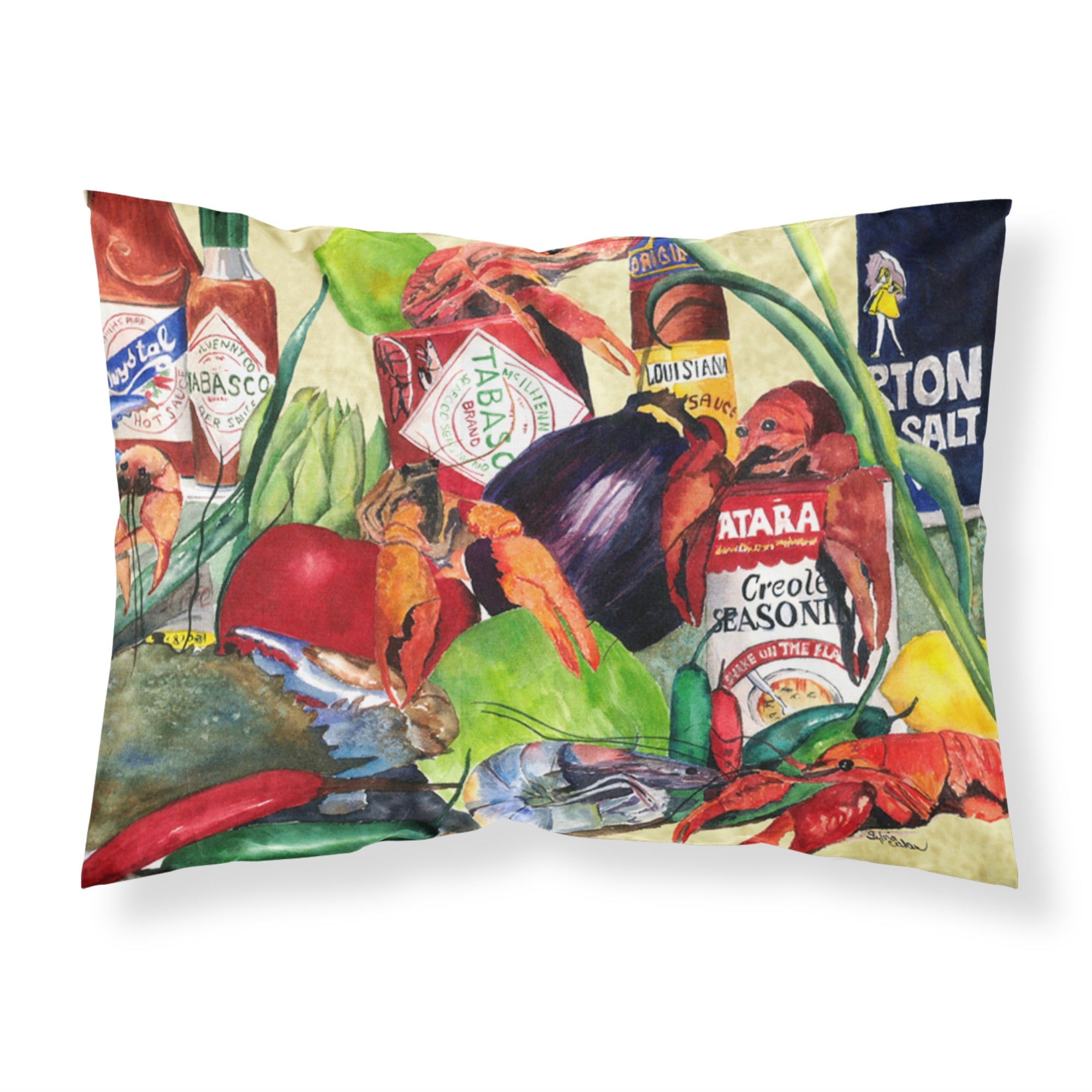 Carolines Treasures 1020PILLOWCASE Spices And Crawfish Moisture Wicking Fabric Standard Pillowcase, Large, Multicolor