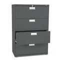HON 600 Series Four-Drawer Lateral File, 36w x19-1/4d, Charcoal (Case of 2)