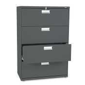 HON 600 Series Four-Drawer Lateral File, 36w x19-1/4d, Charcoal (Case of 2)