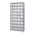 Quantum Storage Systems 1275-207RD Store More Steel Shelving Unit with 6 Shelf Bins, 12 D x 36 W x 75 H, Red