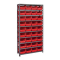 Quantum Storage Systems 1875-208RD Store More Steel Shelving Unit with 6 Shelf Bins, 18 D x 36 W x 75 H, Red