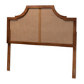 Baxton Studio Risha Mid-Century Modern Ash Walnut Finished Wood and Rattan King Size Headboard
