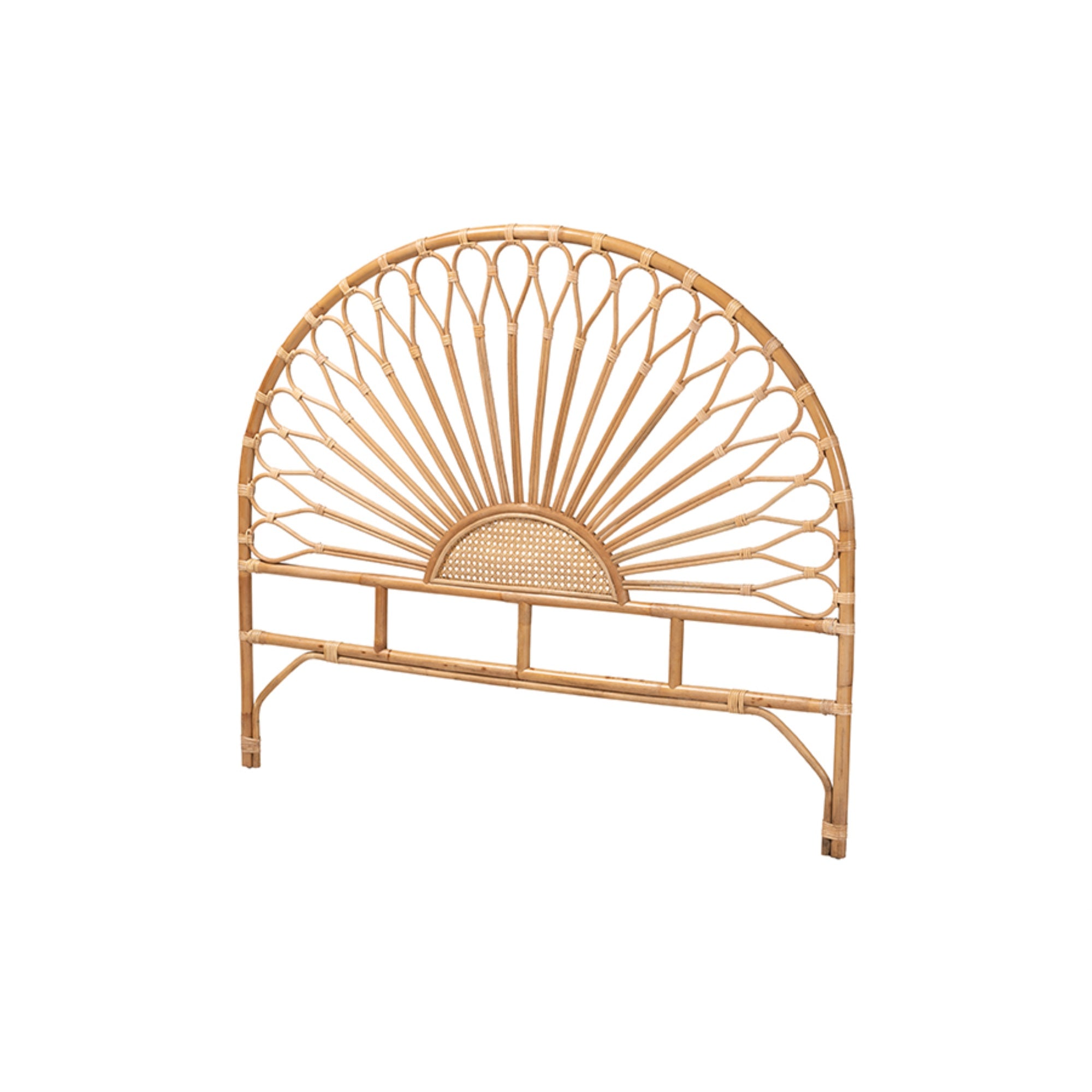 Baxton Studio Perenna Modern Bohemian Natural Rattan King Size Standalone Headboard