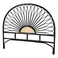 bali & pari Perenna Modern Bohemian Two-Tone Black and Natural Brown Rattan King Size Standalone Headboard