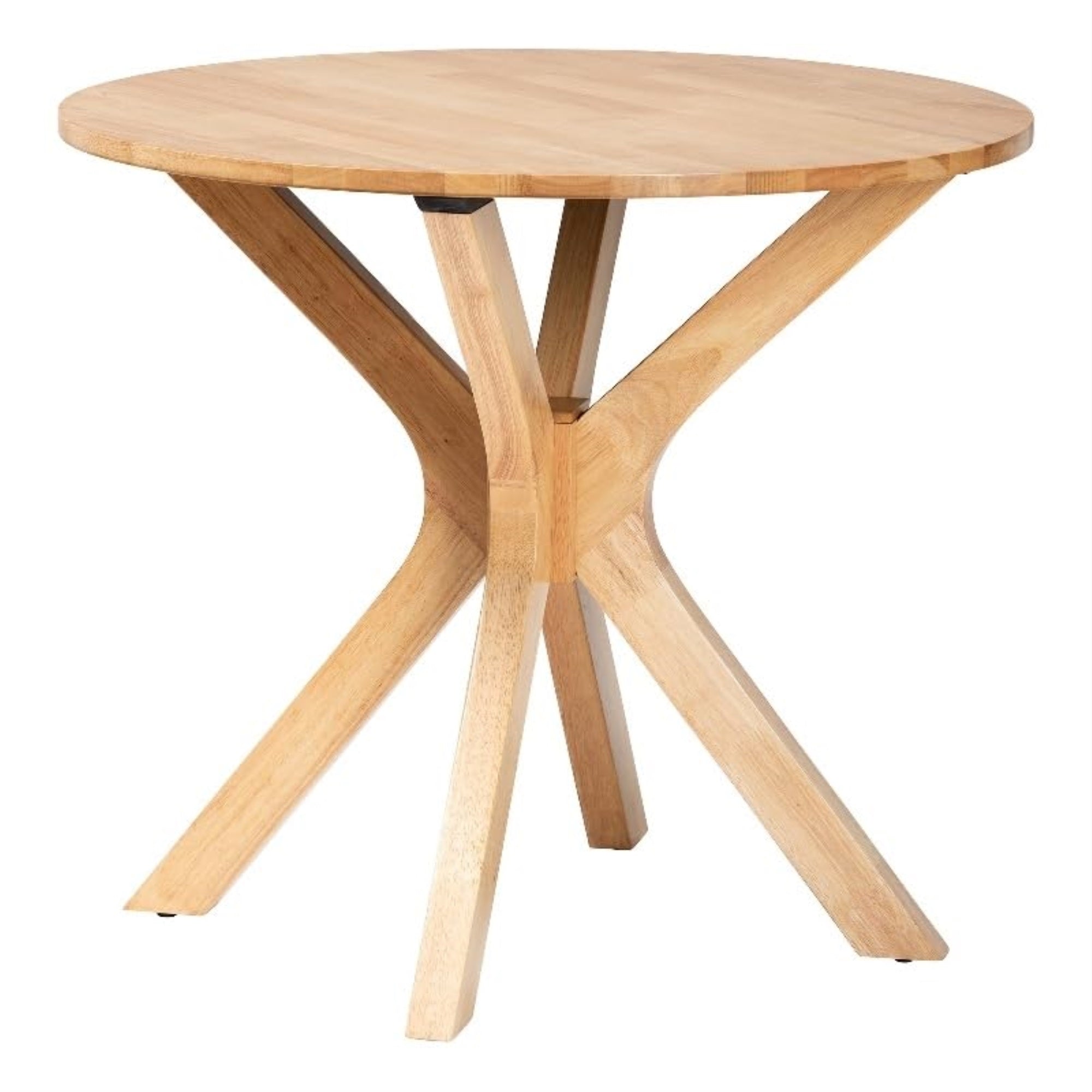 Baxton Studio Kenji Modern Natural Brown Finished Wood 34-Inch-Wide Round Wood Dining Table