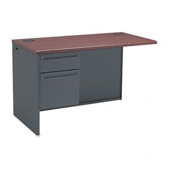 Hon-38000 Series Flush Return, Left, 48W X 24D X 29-1/2H, Charcoal/Mahogany