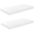 vidaXL Floating Wall Shelves (2 pcs) - High Gloss White 19.7x9.1x1.5 - Durable, Easy-to-Install, and Stylish Honeycomb MDF Wall 