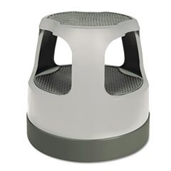 CRAMER, Scooter Stool Round, 15, Step & Lock Wheels, to 300lb, Gray