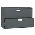 HON 600 Series Standard Lateral Files w/Locks-2 Drawer Lateral File W/Lock, 42x19-1/4x28-3/8, Charcoal