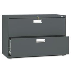 HON 600 Series Standard Lateral Files w/Locks-2 Drawer Lateral File W/Lock, 42x19-1/4x28-3/8, Charcoal