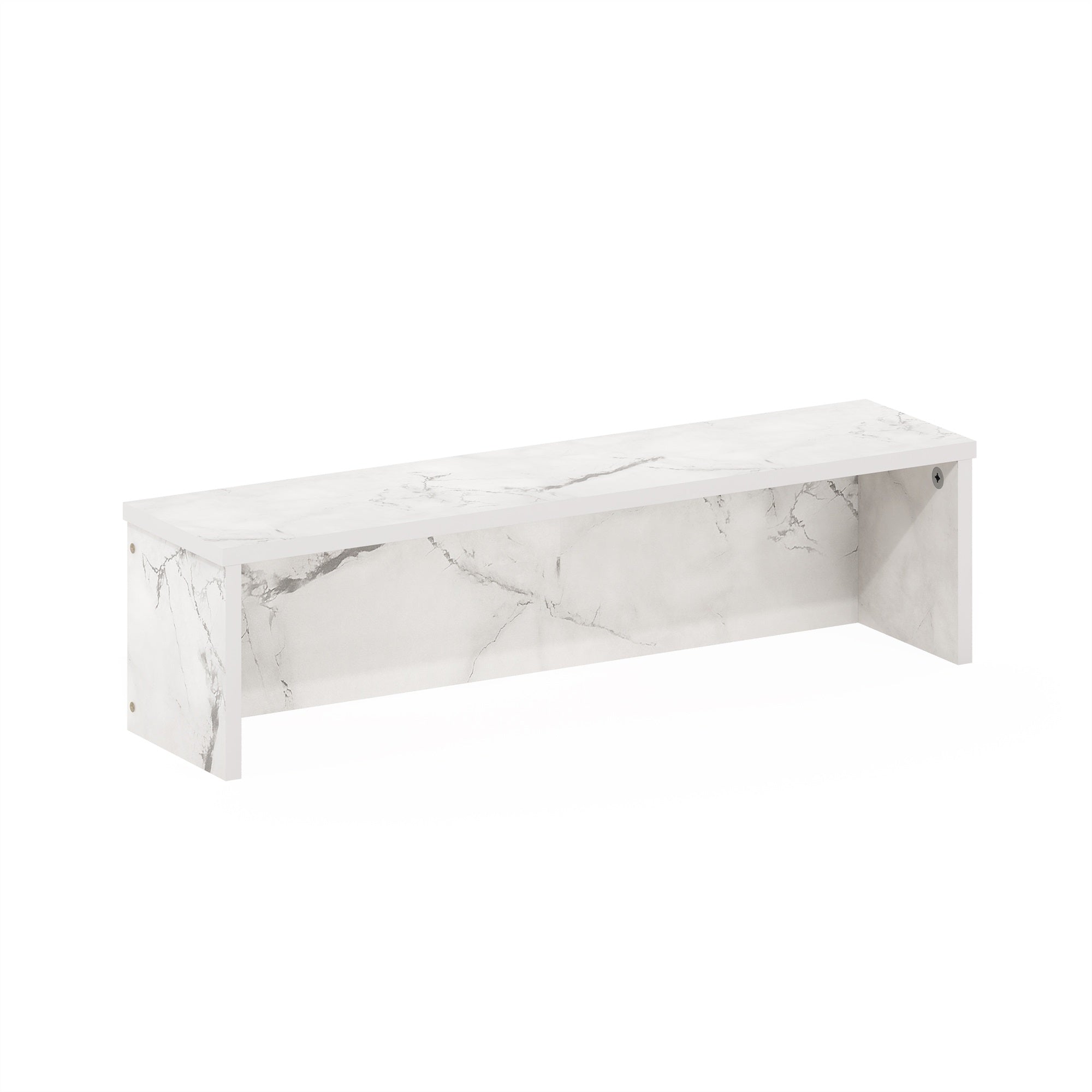 Furinno Helena 23-Inch Kitchen Counter Stackable Organizer Shelf, Marble White, Set of 2