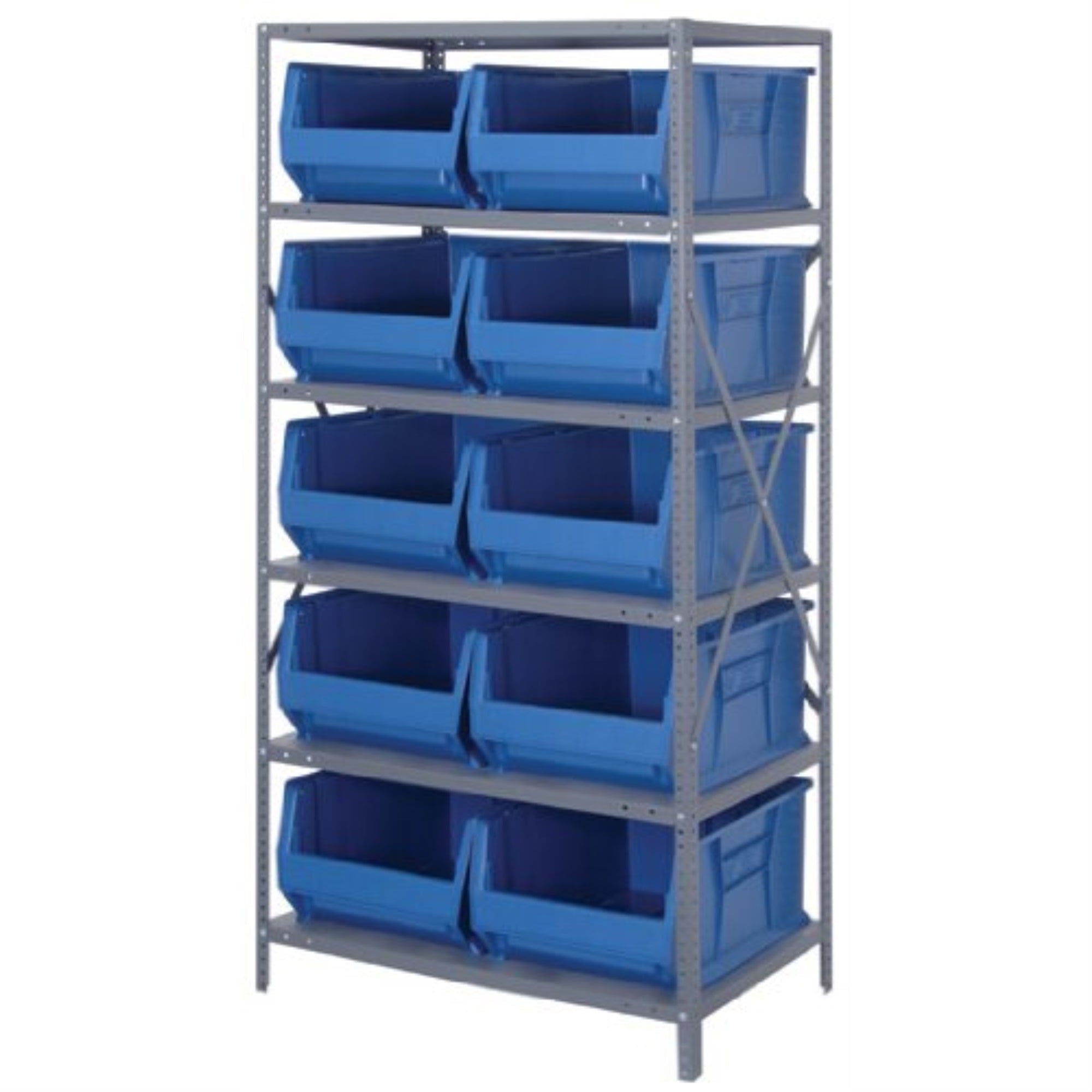 Wire Shelving Unit W/10 Yellow Bins