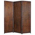 1 X 63 X 72 Brown Wood 3 Panel  Screen