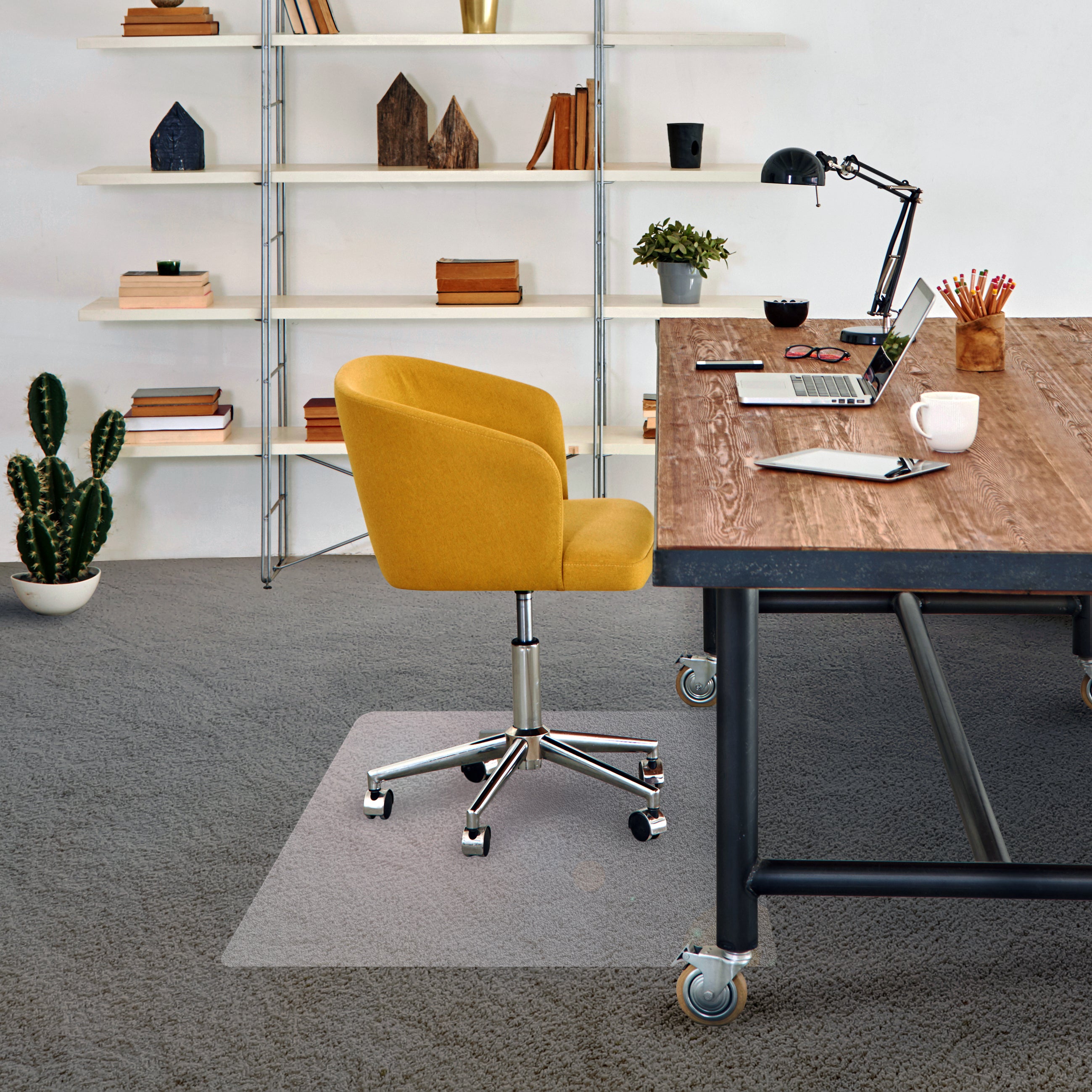 Advantagemat Phthalate Free Vinyl Rectangular Chair Mat for Carpets up to 1/4 - 45 x 53