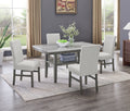 Selena 5-Piece 60 Gray Faux Marble Dining Set  Rectangular Table with 4 Chairs, Seats Up to 6  Modern Gray Finish