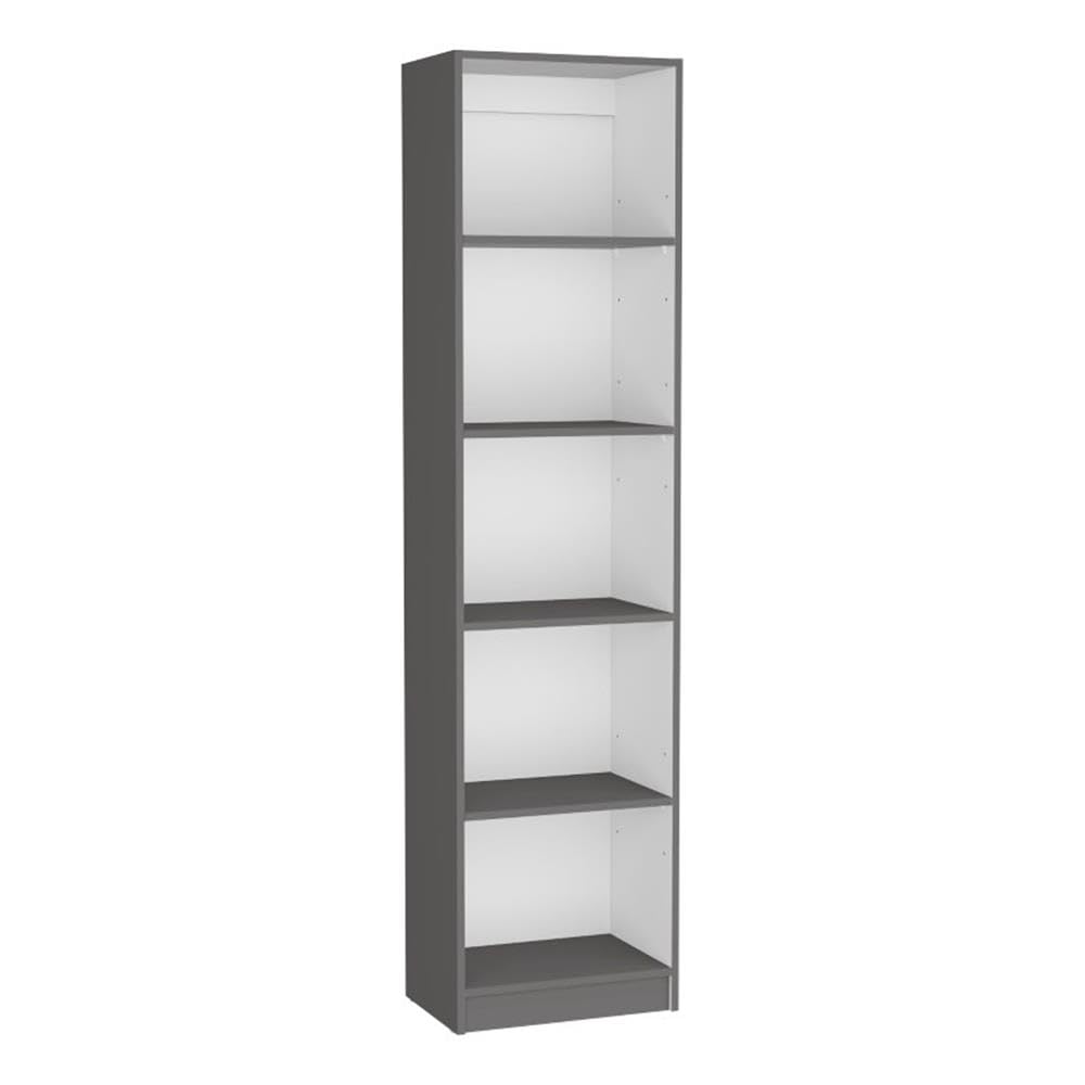 Tuhome Home Xs Bookcase with 5Tier Shelves and Slim Design Multi-Color Enginereed Wood