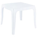 Compamia Queen Polycarbonate Patio Side Table in Glossy White, Commercial Grade