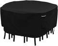 RosieLily Outdoor Table Cover Round, Patio Table Chair Set Covers Waterproof, Heavy Duty Outdoor Dining Table Covers, Patio Furn