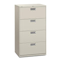 HON 600 Series Standard Lateral Files w/Locks-4 Drawer Lateral File W/Lock, 30x19-1/4x53-1/4, Gray