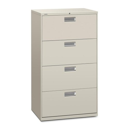 HON 600 Series Standard Lateral Files w/Locks-4 Drawer Lateral File W/Lock, 30x19-1/4x53-1/4, Gray