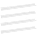 vidaXL Wall-Mounted MDF Shelves 4 pcs Set, 31.5x3.5x1.2, High Gloss White, Suitable for Home D  cor and Storage - Assembly Requi