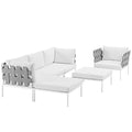 Modway Des 6 Piece Outdoor Patio Aluminum Sectional Sofa Set WL-03228-MW