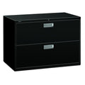 HON 600 Series Standard Lateral Files w/Locks-2 Drawer Lateral File W/Lock, 42x19-1/4x28-3/8, Black