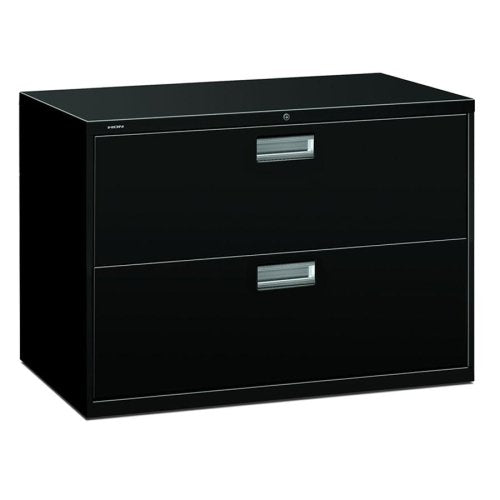 HON 600 Series Standard Lateral Files w/Locks-2 Drawer Lateral File W/Lock, 42x19-1/4x28-3/8, Black