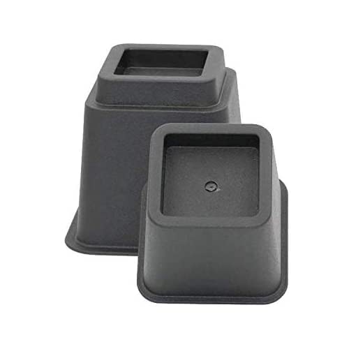 HomeRoots Bed Risers Set of 8 Heavy Duty Plastic 3, 5 or 8 Inch Adjustable Risers for Bed, Furniture Sofa, Table, and Chair - Bl