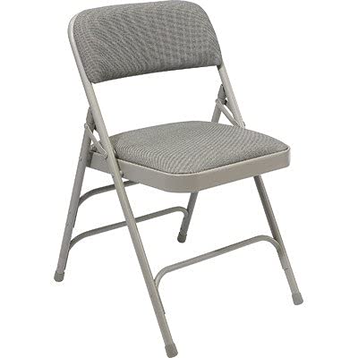 2300 Series Triple Strength Upholstered Folding Chair [Set of 4] Color: Gray/Gray Frame