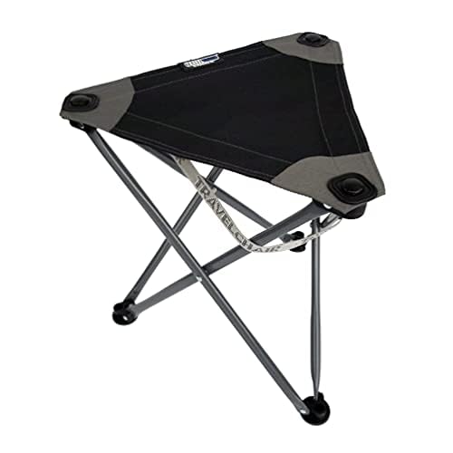 Travel Chair Big Slacker Stool, Portable Tripod Chair for Outdoor Adventures, Quick Folding Fishing Camping Travel Stool, Black 