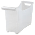 The Lakeside Collection Plastic Storage Bin with White Handle and Rolling Wheels for Kitchen, Pantry, Craft, Office or Toy Organ