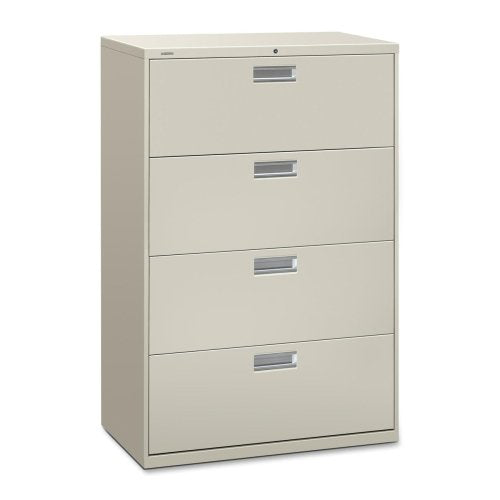HON 600 Series Standard Lateral Files w/Locks-4 Drawer Lateral File W/Lock, 36x19-1/4x53-1/4, Putty