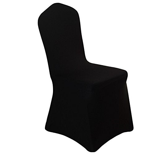 iEventStar Stretch Spandex Dining Chair Cover Covers Slipcover for Wedding Banquet Dining Room(Black)