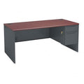 HON 38291RNS 38000 Series Right Pedestal Desk, 66w X 30d X 29-1/2h, Mahogany/charcoal