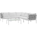 Modway Des 6 Piece Outdoor Patio Aluminum Sectional Sofa Set WL-03232-MW