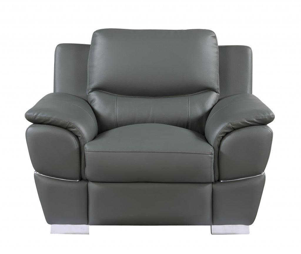 37 Grey Chic Leather Recliner Chair