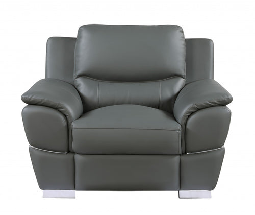 37 Grey Chic Leather Recliner Chair
