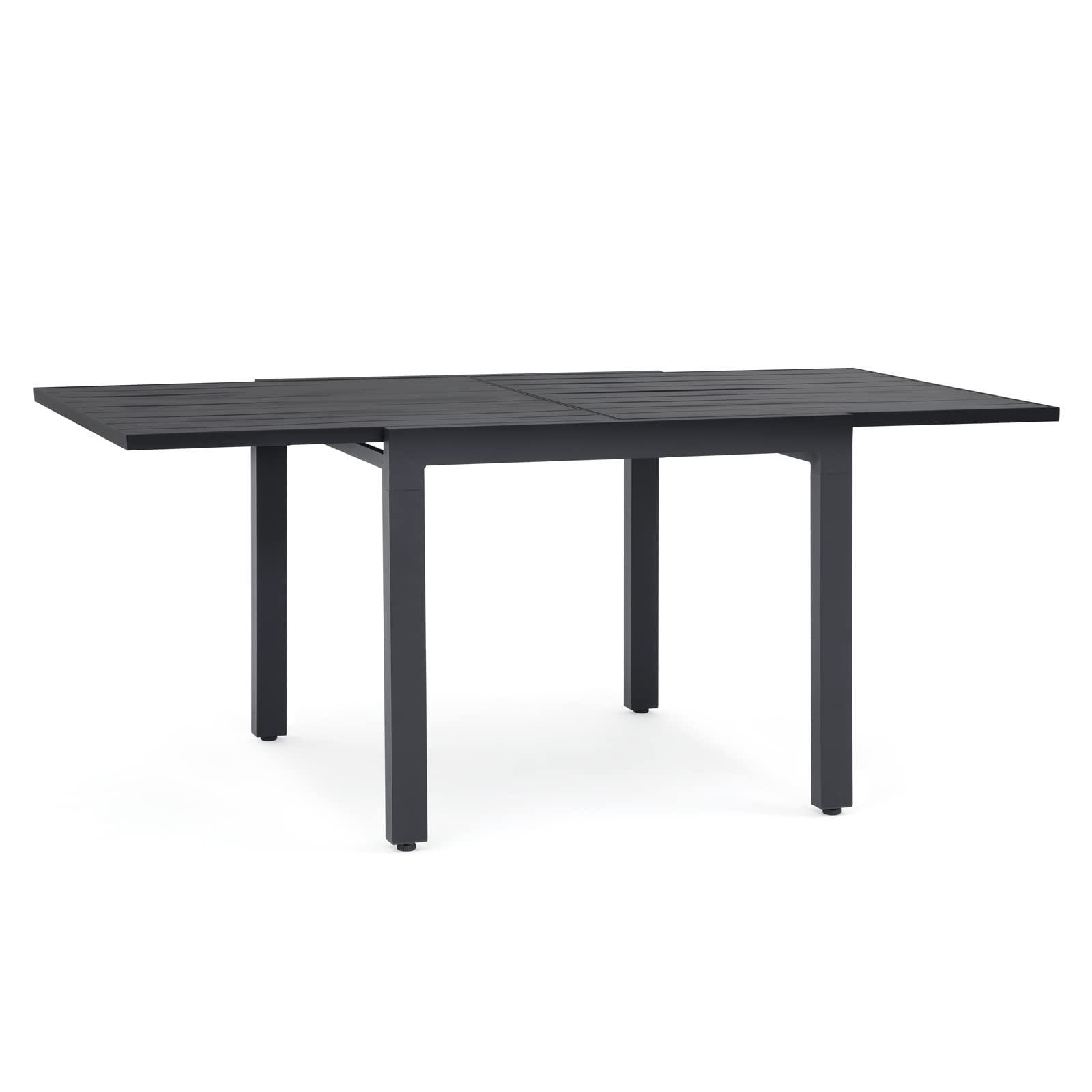 Soleil Jardin Aluminum Patio Extendable Dining Table, 35 - 71, Adjustable Indoor Outdoor Furniture Rectangle Table for 4-6 Perso