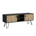 Tuhome Huna Hairpin Legs TV Stand DualTone with 2 Doors Multi-Color