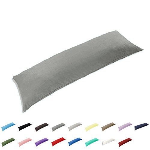 TAOSON 100% Cotton 300 Thread Count Body Pillow Cover Pillowcase Pillow Protector Cushion Cover with Zippers Only Cover No Inser