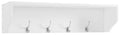Crosley Furniture Harper Entryway Storage Wall Shelf, with Coat Rack Hooks for Hanging, White