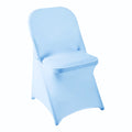 Howhic Folding Chair Covers for Party 12pcs, Blue Mist Universal Spandex Chair Covers for Folding Chairs, Stretchy Fitted Chair 