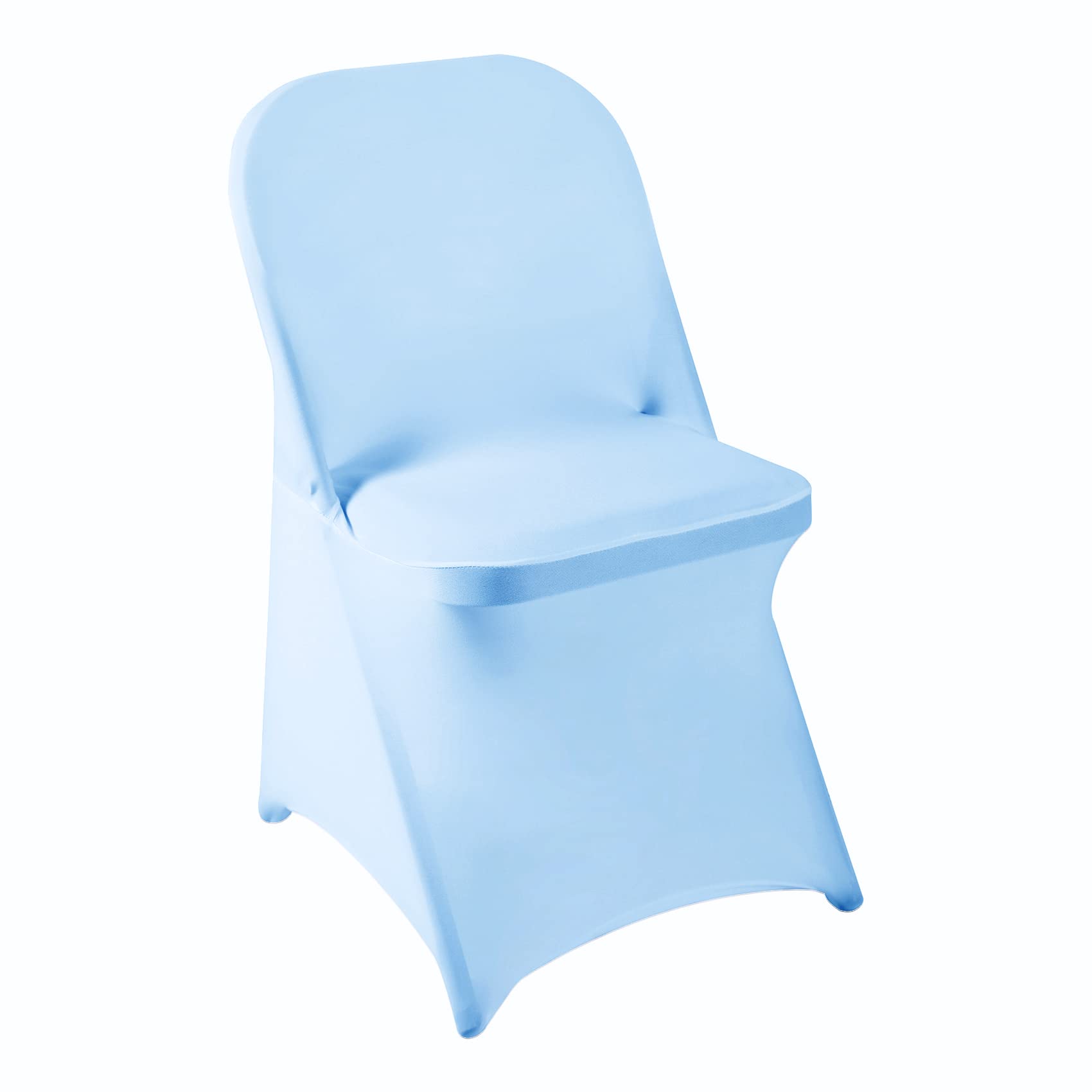 Howhic Folding Chair Covers for Party 12pcs, Blue Mist Universal Spandex Chair Covers for Folding Chairs, Stretchy Fitted Chair 