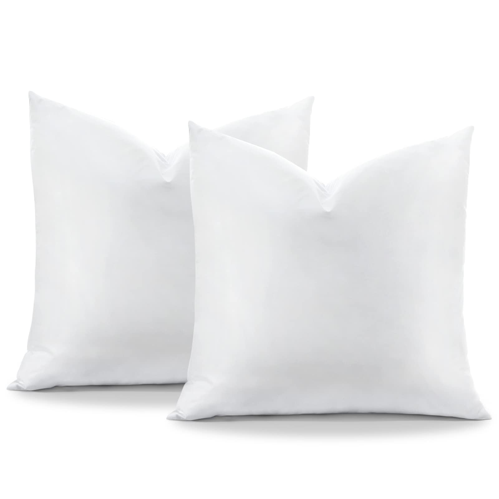 OTOSTAR Pack of 2 Down and Feather Throw Pillow Inserts, 28 x 28 Soft Fluffy Square Pillow Inserts with 100% Cotton Cover Decora