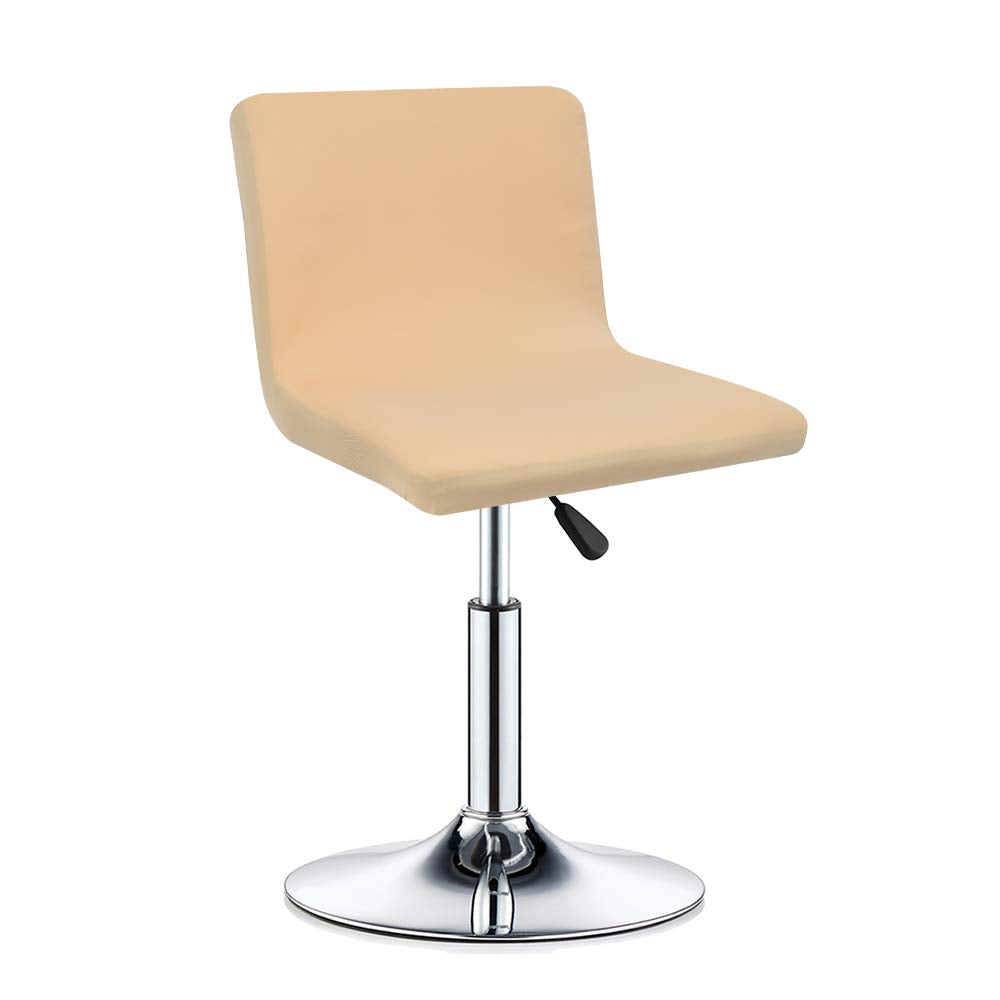 Deisy Dee Stretch Chair Cover Slipcovers for Low Short Back Chair Bar Stool Chair C114 (Beige)