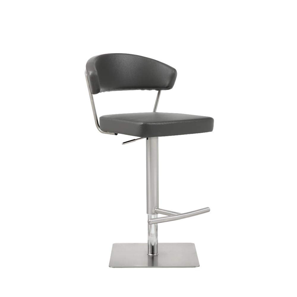 Whiteline Modern Living Maureen Bar Stool, Dark Grey
