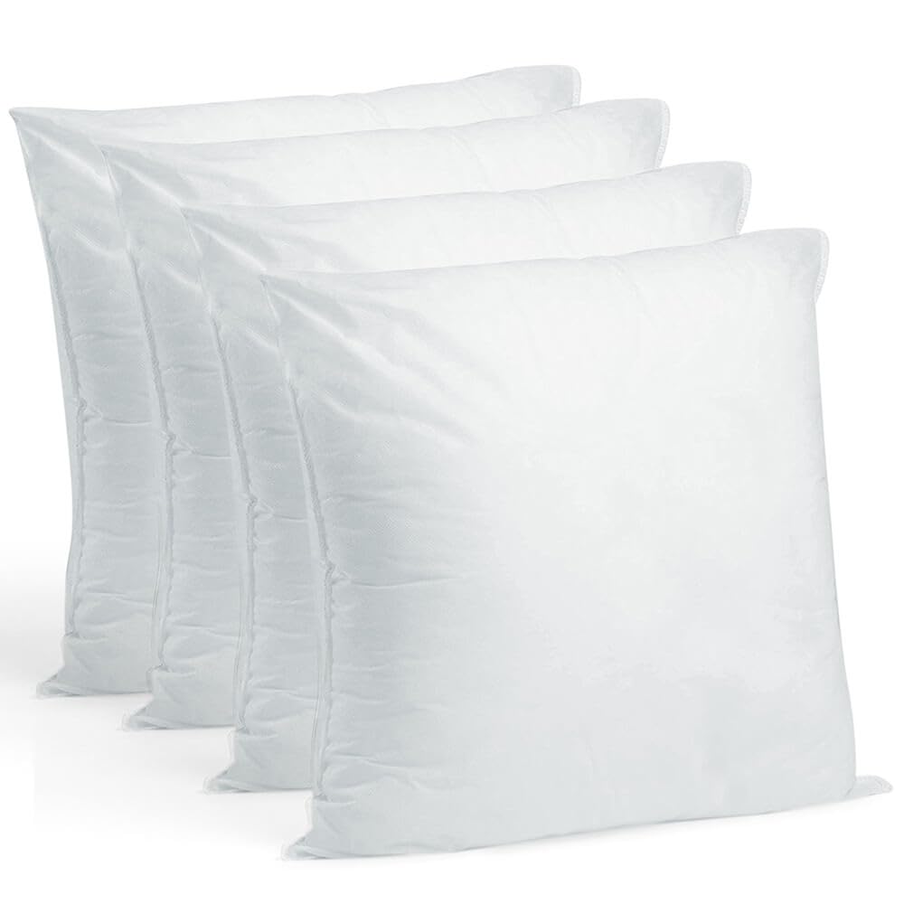 Hometex Canada Pillow Insert 15 x 15 Polyester Filled Standard Cover (4 Pack)