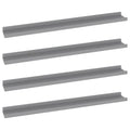 vidaXL Gray MDF Wall Shelves - Set of 4, 31.5x3.5x1.2, Versatile, Decorative, Easy to Install & Clean, Assembly Required