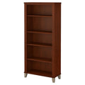 Bush Furniture WC81765 Bookcase, Bookshelf, Large Book Living Room, Home Office, or Entryway, Tall 5 Shelf, Hansen Cherry